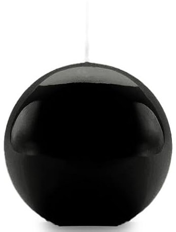 Candela Sfera Decorativa laccata diametro 10 cm - Durata 49 Ore - Colore Nero - Confezione Regalo - Cereria Di Giorgio - Home Decor - Artigianale