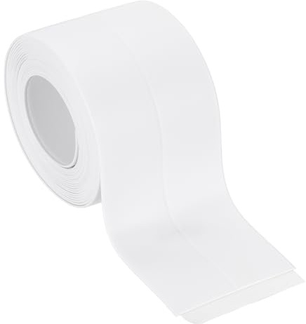 PATIKIL 2 x 10.5 ft Ruban De Calfeutrage, Bande De Calfeutrement PVC Auto-Adhésif Ruban D'Étanchéité Protecteur D'Bord Imperméable pour Accessoires De Salle, Blanc