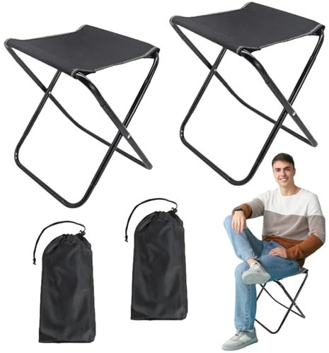 ZLXFT Sedile Piccolo Pieghevole,2 Pezzi 2Mini Sedia Pieghevole per Esterni,Sgabello Pieghevole da Campeggio,Sgabello Pieghevole Portatile,Pieghevole Camping Sgabello,per Pesca,Campeggio,Viaggi
