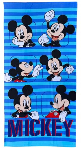CARTOON Telo mare Topolino Disney asciugamano in microfibra di poliestere per bambini 245 gsm dimensione 70 x 140 cm spiaggia piscina