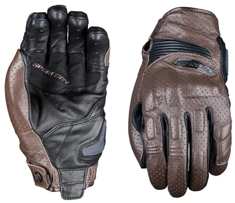 SportCity Evo Motorcycle Gloves for Men Women Finger Touchscreen Motorbike Gloves for BMX ATV MTB Riding, Road Racing, Cycling, Climbing, Motocross, Brown, XL