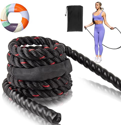 ZUSUZU Tungt Hopprep för Kvinnors Fitness, 0,8KG 280CM Hopprep Helkroppsträning Viktat, Styrketräning på Gym, Förbättrar Styrka och Muskelbyggande, för Män/Kvinnor