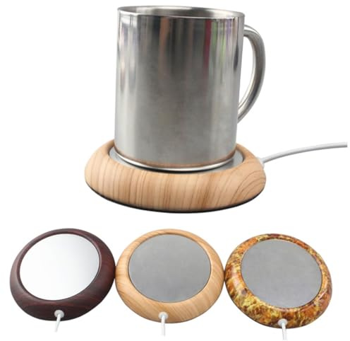 Mipcase Chauffe Tasse USB à Plaque Chauffante Support Chauffant pour Mug Café Thé Chaud avec Cordon Long Bureau et Maison Motif