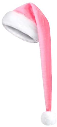 Masoog Gorro de Papá Noel 75 cm Largo | Gorros Navideños de Terciopelo Suave para Adultos,Accesorio Unisex Para Fiestas De Invierno Fotos Carnival Celebración Festival Año Nuevo