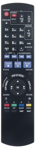 N2QAYB000378 Replacement Remote Control for Panasonic Blu-Ray DVD/Disc Recorder Home Cinema System DMP-BD605 DMP-BD80K DMP-BD35 DMP-BD60 DMP-BD55 DMP-BD77 DMP-BD80 DMP-BDT350 DMP-BD45K DMP-BD60K