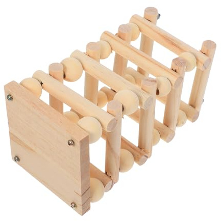 Toyvian Holz Futterraufe für Kaninchen und Kleine Nagetiere Mehrfunktionales Heuraufen Gestell Sicherer Holzhalter für Gras und Heu Geeignet für Meerschweinchen Hamster Chinchillas