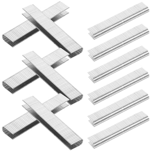 NAMOARLY Agrafes Pneumatiques de U 1000 Pièces pour Travail du Bois, Petites Agrafes Métalliques pour Agrafeuse Électrique, Compatibles Menuiserie et Tapisserie, Usage Professionnel