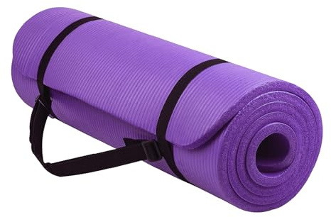 Yoga Mat Unisex Non-Slip Thick Foam Exercise Mat 10mm with Carry Strap – Lightweight Home Gym Equipment for Yoga, Pilates, Stretching