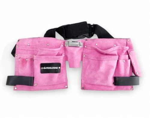 Dunnet Tools 11 Pocket Multi Storage Tool Pouch Organiser Leather Work Tool Belt Men Women Apron Tape Holder Hammer Loop Heavy Duty Pouch for Builders Carpenter Construction