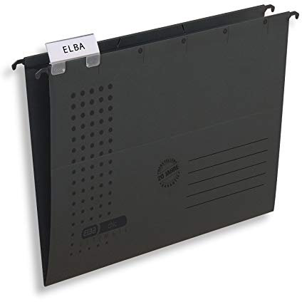 Elba Hängemappe chic für A4, aus Karton, seitlich offen, anthrazit, 5er Pack, 100560168, 5 Stück