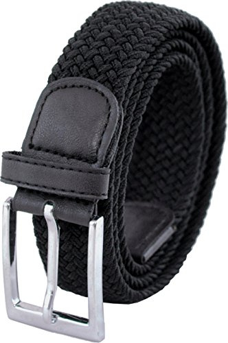Ashford Ridge Mens 33mm (1.25) Elastic Webbing Belt (Black, 4XL)