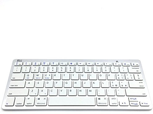 Rii BT09 Bluetooth (layout ITALIANO) - Tastiera ultra sottile per Tablet, Smartphone, Mini PC, Computer, PlayStation - Colore BIANCO