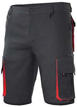 VELILLA 103007 Bermuda Bicolore Multipoches, Noir et Rouge, Taille 38