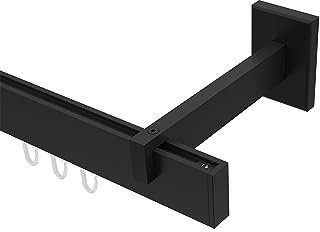 Interdeco Innenlauf-Gardinenstangen eckig/kantig Schwarz Typ 10212820, 400 cm