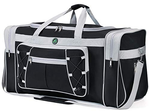 Spring Country Reisetasche für Herren, Wochenendtasche, leicht, extra groß, Oxford-Duffel, Fitnessstudio, stabiles Gepäck, wasserdicht für Männer und Frauen, 66 cm, Grau/Weiß, X-Large