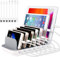 PRITEK USB Ladestation 60W/12A 7 Anschlüsse Desktop Ladestation für Mehrere Geräte mit 6 Ai USB Anschlüssen + 1 USB-C Anschluss mit 7pcs Kurz USB-Kabel (weiß)