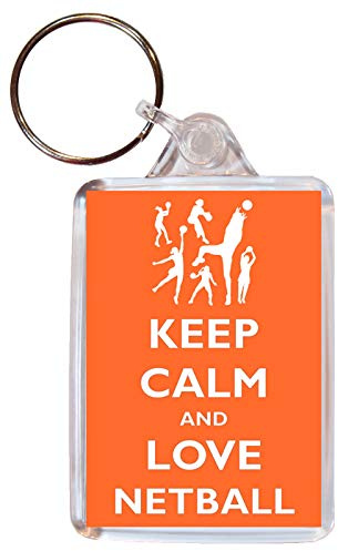 Keep Calm and Love Netball - Double Sided Large Keyring Key Ring Fob Chain Name Tag