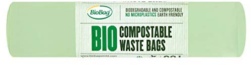BioBag Bolsas de basura compostables de 60 L (5 unidades), color verde