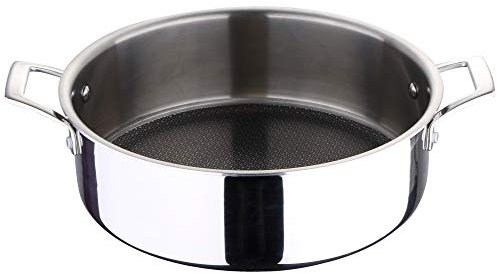 MasterPro Hi-Tech 3 - Casserole de 28 cm - En acier inoxydable avec structure en nid d'abeille - Triple revêtement - Ustensiles de cuisine - Convient pour tous les types de cuisinières