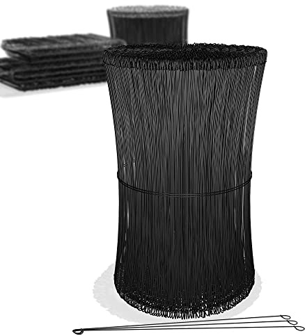 Heimfleiss® Rödeldraht Betonbindedraht 1,4 mm PVC schwarz (1000 Stk) | Für Moniereisen, Bewehrung & Garten | rostfreier Drilldraht mit PVC-Mantel | vorgeformte Ösen für Drillapparat & Rödelzange