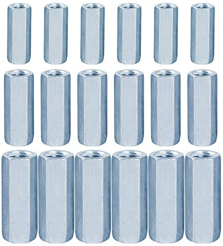 Niaciswe 18 Stücke Langmutter M6 Langmuttern M8 Langmuttern M10 Sechskantmuttern Kohlensto Ffstahl Stangenmutter Lange Sechskantmutter Verzinktem für Haushalts Bürogeräte Andere Maschinen