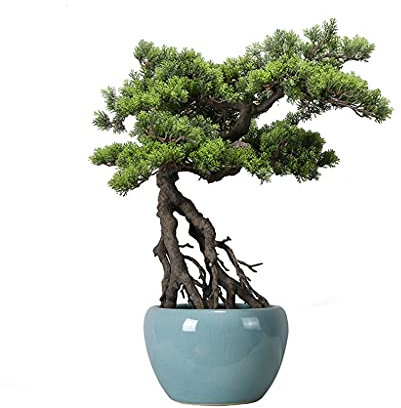Artificielle Bonsaï Arbre Imitation de pin de thuya bonsaï, fausses plantes vertes, les ornements zen conviennent aux magasins à domicile, aux bureaux, à la décoration de table basse et à la guérison
