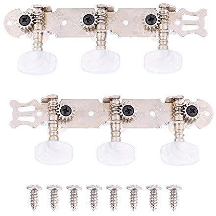3 + 3 Chevilles de Réglage Têtes de Machine Acryliques Pièces de Réglage de Cordes pour Guitare Classique