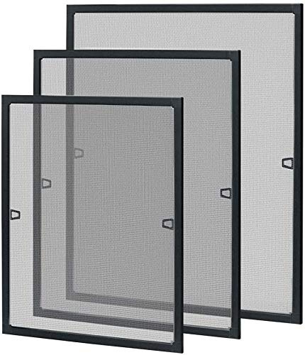 YUENFONG Mosquitera para ventana, protección contra insectos, puertas mosquiteras, marco de aluminio, sin taladrar ni atornillar (120 x 140 cm, antracita)