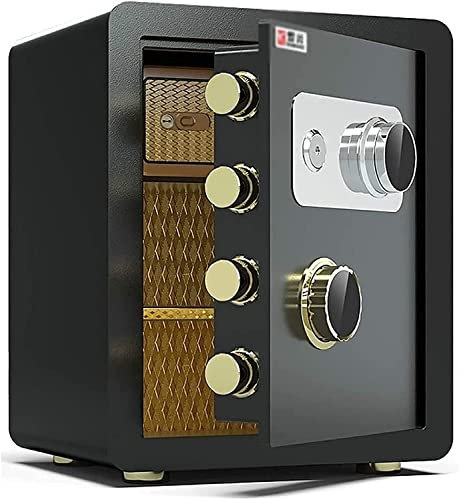 JBKNAN Tresor Safe Safe feuerfestes und wasserdichtes Zahlenschloss, Hochsicherheitsstahlschloss mechanisches Schloss ganz aus Stahl große Kapazität 45 cm Diebstahlschutz (Farbe : Schwarz)