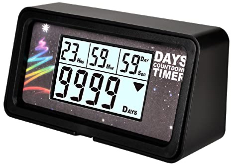 HonorMeet Digitaler Täglicher Countdown Kalender, Ruhestand Countdown & Count-up Timer, 12 & 24 Stunden Uhr mit Hintergrundbeleuchtung für Weihnachten Neujahr Kindertag Hochzeitstag. (200C)