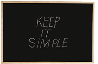 Bi-Joy Tableau Noir, Surface à craie, avec cadre en bois, craie blanche inclus (90 x 60 cm)