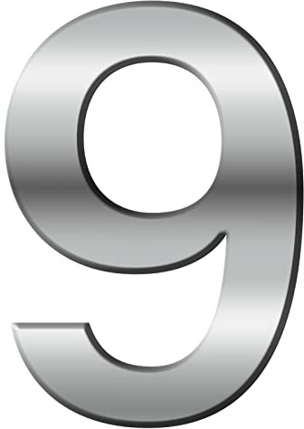 FORYEE House Numbers Plaques Door Numbers, 3D Door Address Numbers Stickers Floating Appearanc for Apartment, Mailbox Signs Numbers, Hotel Room, House (Silver 9 Number)