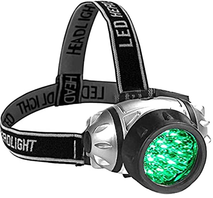 SHRIGM Linterna Frontal Ver| Caza Verdes a Prueba Lluvia para la Cabeza - Lámpara Cabeza 19LED para Llevar la luz la Planta para el Mantenimiento Lectura Corte Caucho