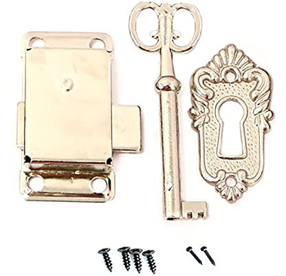 Serratura del guardaroba del cassetto con la riproduzione della chiave per la mobilia antica, chiave decorativa della serratura della chiave di stile antico piccola