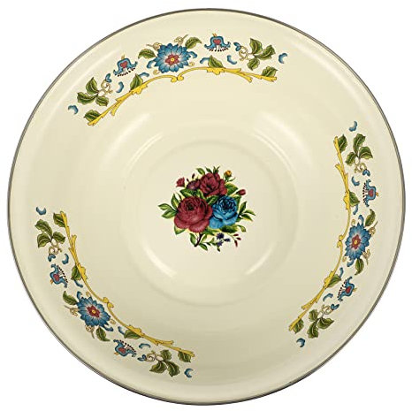 BESTonZON Bassine Émaillée Vintage 29 Cm Bol Mélangeur Cuisine Rétro Enamel Basin Multifonction Pour Maison Restaurant