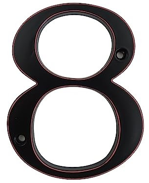 Hausnummer Moderne,Stilvolle Türnummern 101 mm schwarze Hausnummer, Türschild, große Außenadresse, Briefkastennummern, moderne Haus- und Wohnungsschilder, Metall-Zink-Legierung Moderne ( Color : 8 , S