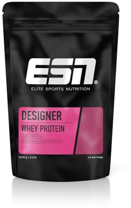 ESN Designer Whey Protein Pulver, Cinnamon Cereal, 1 kg | Bis zu 23 g Protein pro Portion, ideal zum Muskelaufbau und -erhalt - made in Germany (Verpackung kann variieren)