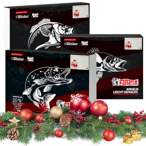 FANATIK Angelset Angler Geschenk Weihnachten Set für Angler (M - 40 Stück)