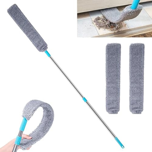 Telescopic Bendable Microfiber Duster, Retractable Gap Dust Cleaner, Long Handle Flexible Gaps Dust Mop, Removable And Washable Telescopic Dust Collector for Home, Bedroom, Kitchen