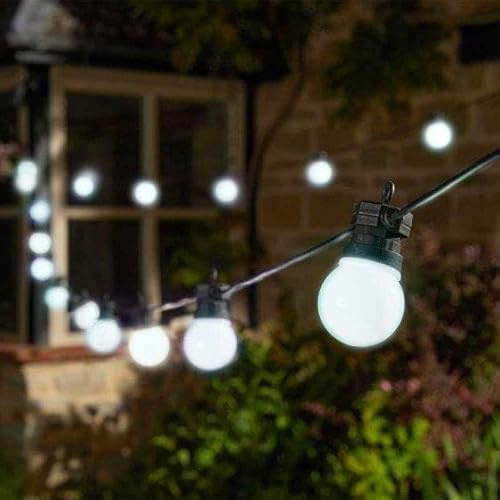Outdoor String Lights Mains Powered - Fairy Lights - Waterproof Garden String Lights Plug in, for Patio, Pergola, Gazebo, Wedding, Party & Outdoor LED String Lights (10, White Festoon)