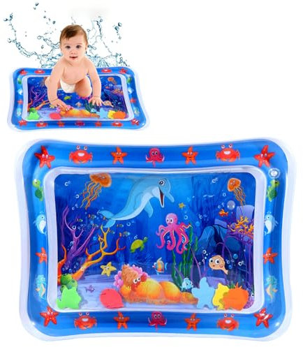 Aufblasbare Wassermatte,Baby Wasserkissen Aufblasbare,Wassermatte Baby,Kindes Babyspielzeug Sensorisches Spielzeug,Kinderspielzeug für Früherziehung,Für Säuglinge im Alter von 3-24 Monaten