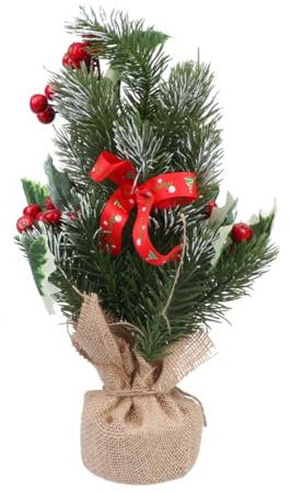 RORPOIR Mini Christmas Tree Ornament Creative Cherry Design for Desktop As Xmas Decorative Accessory for Home and Party Small Fits Space