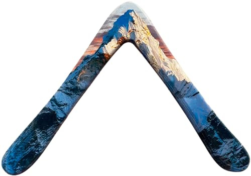 Everest Boomerang, madera contrachapada hecha a mano importada de Finlandia, con arte del Monte Everest, diseño duradero y ligero