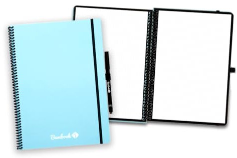 BAMBOOK Colourful Notizbuch - Blau - A4 - Gepunktet - Wiederverwendbares Notizbuch, Notizblock, Reusable Notebook, Löschbares Whiteboard-Notizbuch