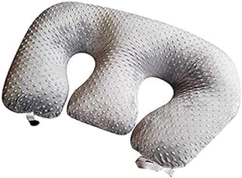 Multifunktionales Stillkissen für Zwillinge, Stillkissen für Schwangere, maschinenwaschbares Zwillingsstützkissen aus Baumwollstoff,Grau