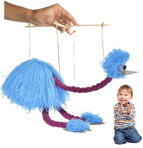 Marionetta di struzzo - Marionetta con fili di burattini, divertente marionetta interattiva con uccelli | Adorabili marionette di struzzo realistiche fatte a mano, bambole di marionette di struzzo fat