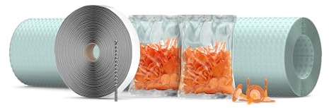 Drybase Damp Proof Membrane Kit 20m² – Low Profile Plaster Mesh Membrane, Double Sided Tape and Plugs for Damp Walls