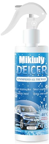 Mikiuly Spray Antighiaccio, Deghiacciante Spray, Spray Sbrinante per Auto, Deghiacciante Liquido ad Effetto Immediato, Adatto per Ogni Genere di Vetro e Cristallo dell'Auto, 250ml