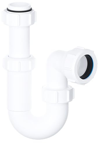SPARES2GO Telescopic Sink P Trap Basin Swivel Plumbing Waste Pipe Kit (32mm / 1.25 / 1¼)