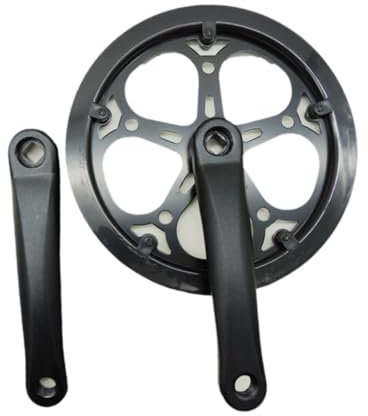FLCPJGV Fahrrad-Kurbelarm-Set, Vierkantkegel 52T 170 mm Einzelkettenblatt-Fahrradkurbelgarnitur-Ersatz, Schwarz